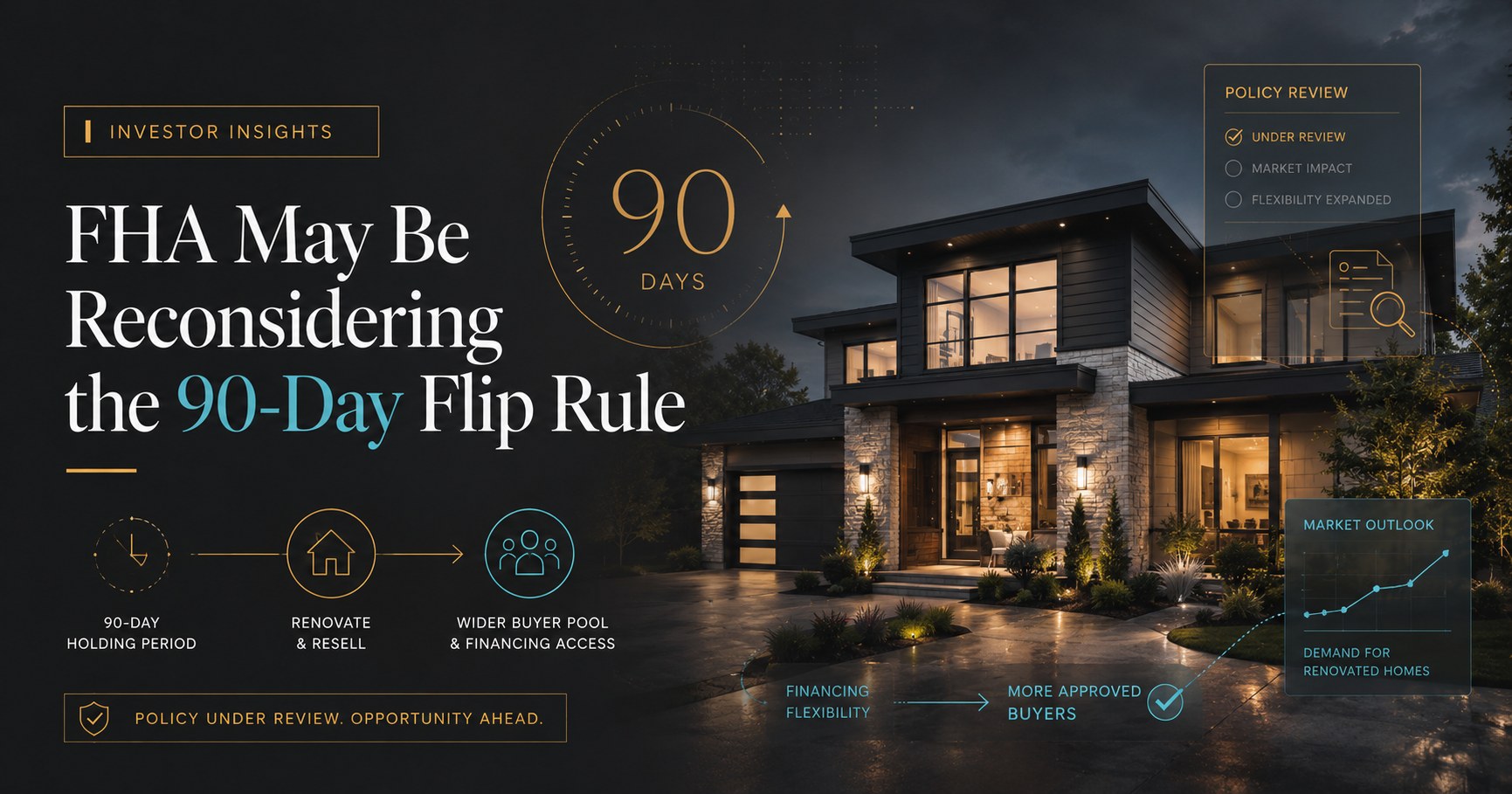 Zena Lending featured image about FHA reconsidering the 90-day flip rule for renovated properties and investor financing.